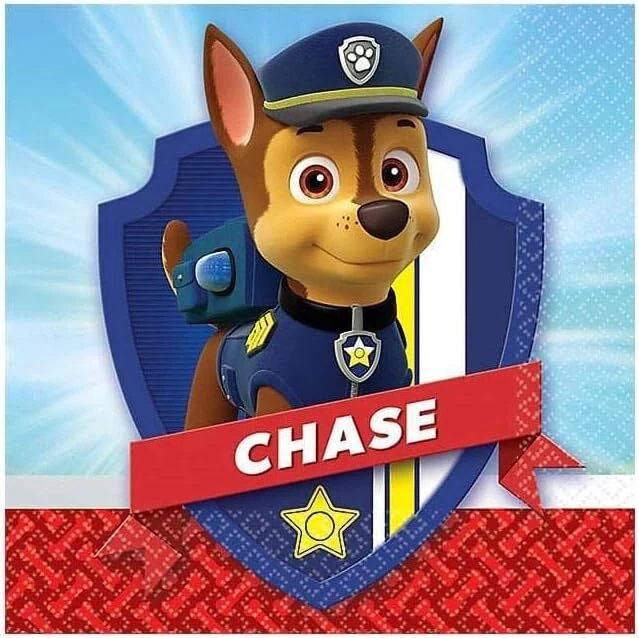 Paw Patrol Adventures Puppy Dog Cartoon Birthday Party Paper Beverage Napkins - Image 1 of 1