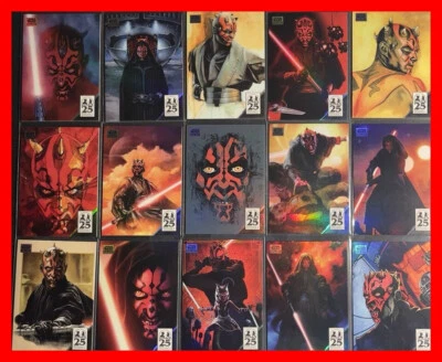 2024 Topps Star Wars Chrome Galaxy Set Complet The Art of Darth Maul 25Th - Photo 1/4