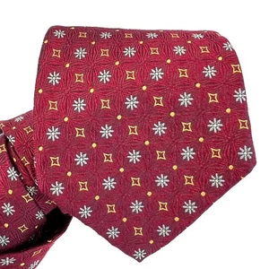 Robert Talbott Best of Class Nordstrom Tie 100% Silk Burgundy Flowers Made USA - Picture 1 of 9