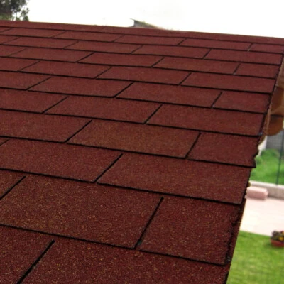 LIFELOOK 18pcs Red Asphalt Roof Shingles 2.61sqm Self-Adhesive Sheds Roofing Felt Tiles
