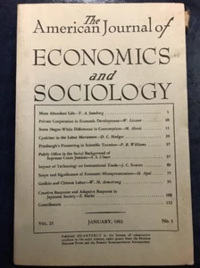 The American Journal Of Economics And Sociology Jan 1962 Vol 21 No 1 - Picture 1 of 1
