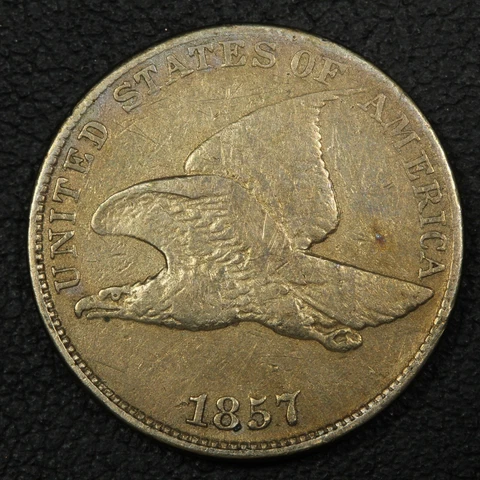 1857 Flying Eagle Cent - Cleaned Cover