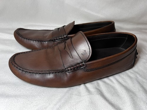 TOD’S Mocassini da guida Tod's Gommino uomo 9 scarpe mocassini pelle marrone slip on DIFETTO