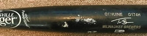Travis Shaw MLB Holo Game Used Bat Home Run 2018 Milwaukee Brewers POUNDED - Bild 1 von 17
