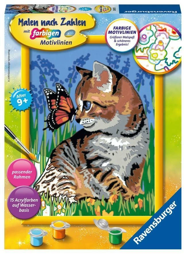 Katze mit Schmetterling. Malen nach Zahlen Serie D (2018, Game)