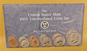 1991 United States Mint Sets - P and D - Uncirculated Mint Set Coins - Picture 1 of 5