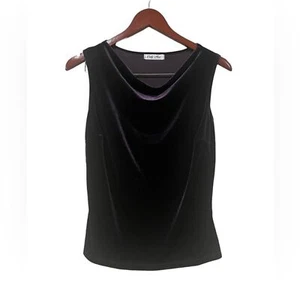 Camiseta sin mangas Only Nine Talla Pequeña Terciopelo Púrpura Capucha Cuello Años 90 Y2K De colección - Imagen 1 de 6