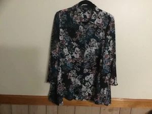 Blusa floral para mujer Jones New York manga larga talla XL primavera - Imagen 1 de 7