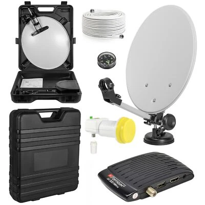 HD EasyFind Camping SAT Anlage Opticum AX300 MINI Receiver KOFFER Schüssel LNB - Bild 1 von 4