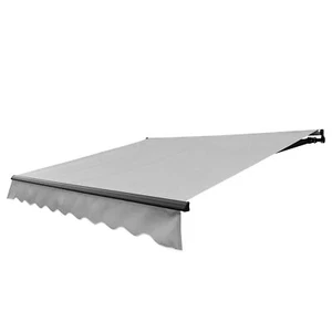 ALEKO Motorized Retractable Home Patio 16 x 10 ft Awning Silver Gray Canopy - Picture 1 of 13