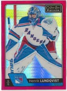 2016-17 O-Pee-Chee Platinum Red Prism #53 Henrik Lundqvist 192/199 NY Rangers - Picture 1 of 2