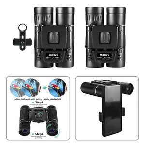 500x25 Folding Binocular Blue Film Eyepiece Long Range Telescope for Games - Picture 1 of 15