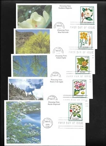 US FDC 1998 Flowering Trees 5 First Day Covers by Mystic Scott 3193-97 | - Picture 1 of 2