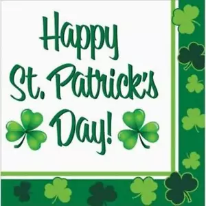 St Patrick's Day Clover Crazy Lunch Paper Napkins 16 Pack Tableware Decorations - Picture 1 of 1
