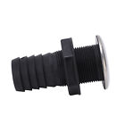 1 1/2in Through Hull Drain Straight Black With Stainless Steel Cover Flapper Fo