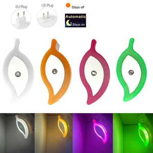 LED Night Lights Dust to Down Wall US EU Plug-in Auto Light Sensor Lamp For Kids - Picture 1 of 19