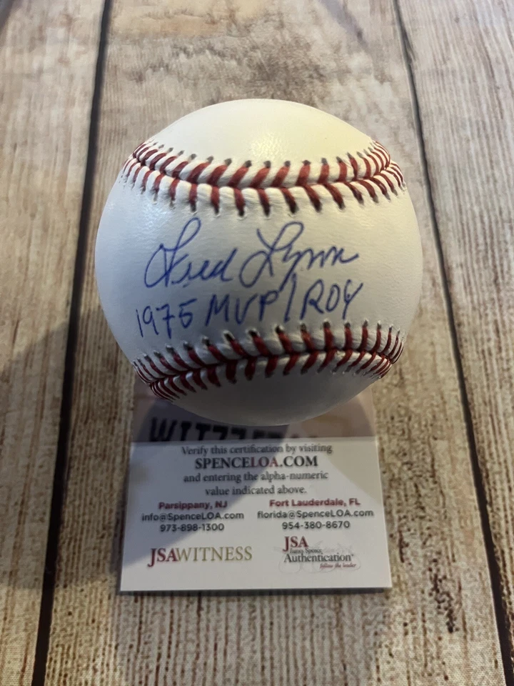 Fred Lynn signed ROMLB W/insc + JSA. Red Sox, Angels, Padres, Orioles, Tigers - Image 1 of 1