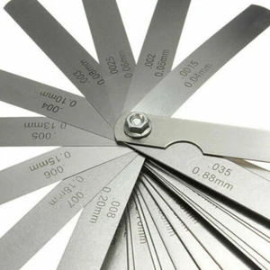 32 Blade Feeler Gauge Dual Metric & SAE Reading Combination Gap Thickness Tool - Foto 1 di 6