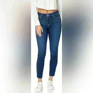 Paige Hoxton Skinny Jeans Größe 32 dunkle Waschung hoher Bund Knöchel Stretch Denim gebraucht, in einwandfreiem Zustand - Bild 1 von 5