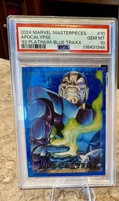 2024 Marvel Masterpieces APOCOLYPSE Blue Traxx PSA 10 - Error - Image 1 of 2