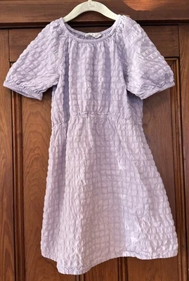 Vestido Babydoll Texturizado Manga Abullonada Púrpura H&M Niña Talla 7 Pullover Fácil Foto 1 de 4