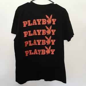 Playboy Bunny T Shirt Spellout Logo Black Adult Womens XL Short Sleeve - Picture 1 of 7