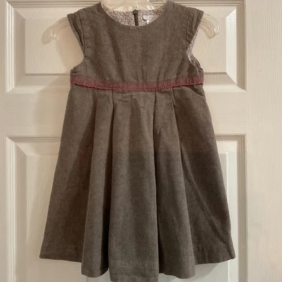 Vestido Jacadi Paris para niñas, espiga marrón con detalles rosas, diseñador, 6 años Foto 1 de 4