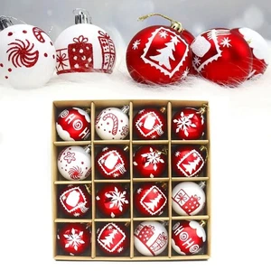 16PCS Plastic Christmas Ball Ornaments 6cm for Tree Holiday Decoration - Picture 1 of 12