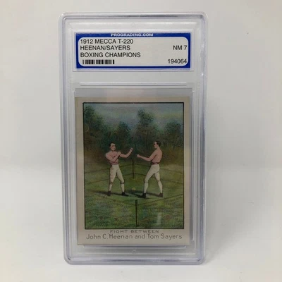 Tarjeta de tabaco de boxeo 1910 T220 Mecca Cigarettes John C Heenan vs Tom Sayers Foto 1 de 4