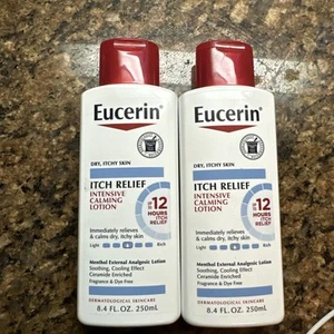 2 Pack Itch Relief Intensive Calming Lotion  8.4 Oz By Eucerin - Picture 1 of 1