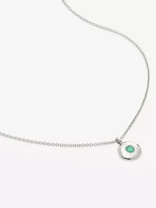 Collar de plata esterlina con piedra de nacimiento de mayo MONICA VINADER, PRECIO DE VENTA SUGERIDO POR EL FABRICANTE 90 £ (versión rápida gratuita🚚 - Imagen 1 de 8