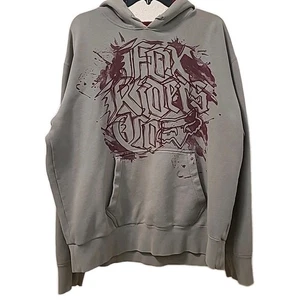 Fox Riders Company Hoodie Mens XL Gray/Maroon With Pocket - Picture 1 of 10
