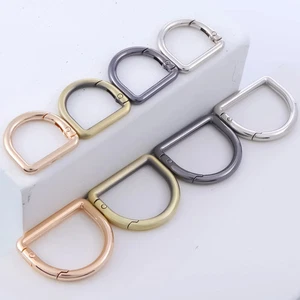 5Pcs D Ring Spring Key Hooks Clip Spring Ring Clasp for Backpack Purse Keychain - Picture 1 of 10