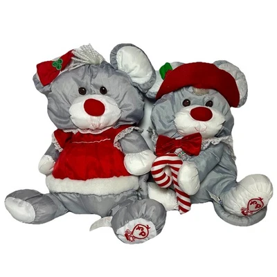 Puffalumps Fisher Price Christmas Mouse Vintage 1980’s Stuffed Plush ‘87 and ‘88 - Image 1 of 4
