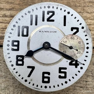 18s Hamilton Pocket Watch Movement - Grade 927 - 17 Jewels, Adjusted - Picture 1 of 2