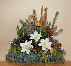 T96. Grabschmuck Kissen Gesteck Totensonntag Gedenken Grabgesteck Allerheiligen - Bild 1 von 2