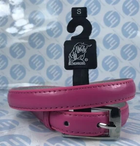 Ladies Skinny Genuine Leather Belt 18mm X89cm Long Fits To 27”-32” Pink Colour - Picture 1 of 4