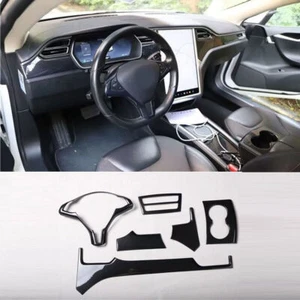 For Tesla Model S 2012-2020 ABS Carbon  Look Interior Full set Accessories Kit - Foto 1 di 9