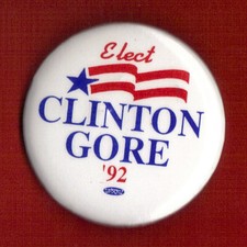 1992 Bill Clinton & Al Gore 1.75"/ "Elect" Presidential Campaign Button(xmas)