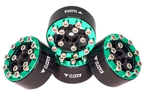 NHX RC 1.0" Aluminum Screw-Style Beadlock Wheels (4) -Green: SCX24 - Picture 1 of 5