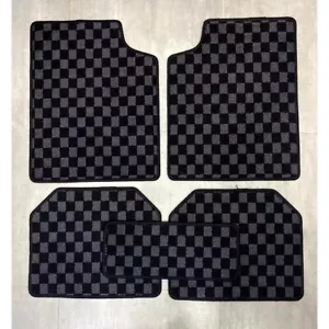 JDM Racing Checkered Car Floor Mats 5PCS Universal - Picture 1 of 7