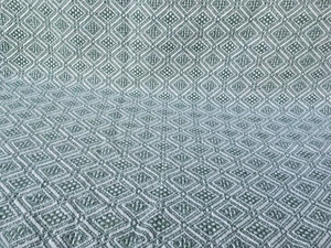 LARGE VINTAGE WOOLEN DIAMOND WEAVE TAPESTRY BLANKET DOUBLE BEDSPREAD WELSH THROW - Picture 1 of 14