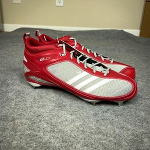 Adidas Mens Baseball Cleat 15 Red Gray AST Ryan Howard Mid Metal Softball C5 - Picture 1 of 11