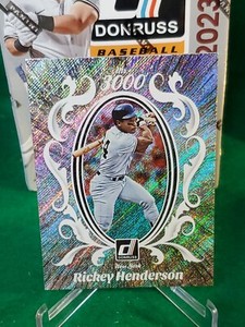 2023 Panini Donruss Mr. 3000 Silver Rapture #M3K-1 Rickey Henderson Oakland A's