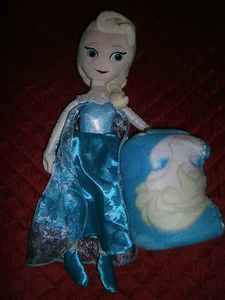 DISNEY FROZEN ELSA CHARACTER PLUSH 10.5" AND THROW 40x50 " SET - Picture 1 of 1