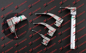 Juego de 5 piezas de laringoscopio de fibra óptica Macintosh con mango y estuche #0,1,2,3 hojas - Imagen 1 de 7