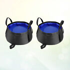 2 Pcs Pail Bucket Camping Water Container Folding Fishing Bucket