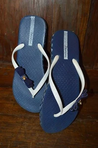 Sandalia de mujer IPANEMA azul marino/blanco con lazo chanclas talla 39/40 EUR - Imagen 1 de 4