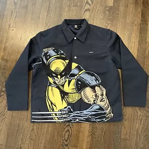Kith x Marvel X-Men Jacket Wolverine Tapestry Coaches Jacket Navy XL Mens W/tags - Picture 1 of 10