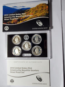 2014-S  US Mint  America the Beautiful Quarters®  SILVER Proof Set in OGP & COA